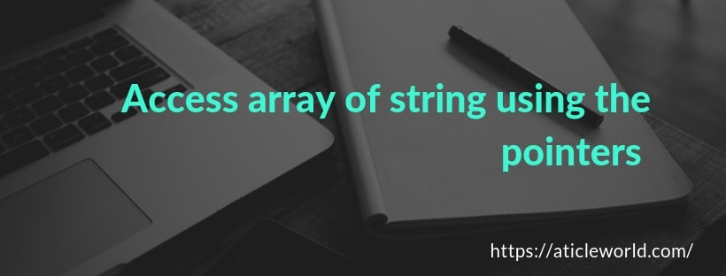 pointer to string array in c