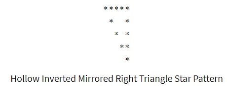 Hollow inverted Mirrored Right Triangle