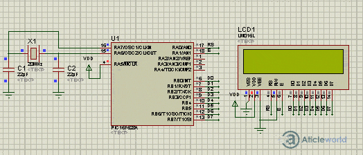 LCD with PIC16F628A in 8bit mode