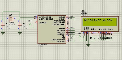16*2 Character LCD Interfacing with PIC Microcontroller in 8-bit Mode