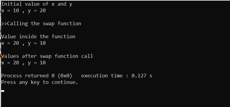 Call by reference in c