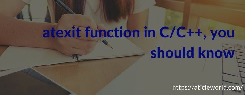 atexit function in c