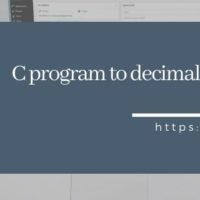 C program to decimal to octal number