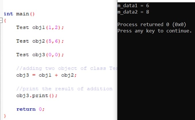 C++ Plus(+) Operator Overloading Program - Studytonight