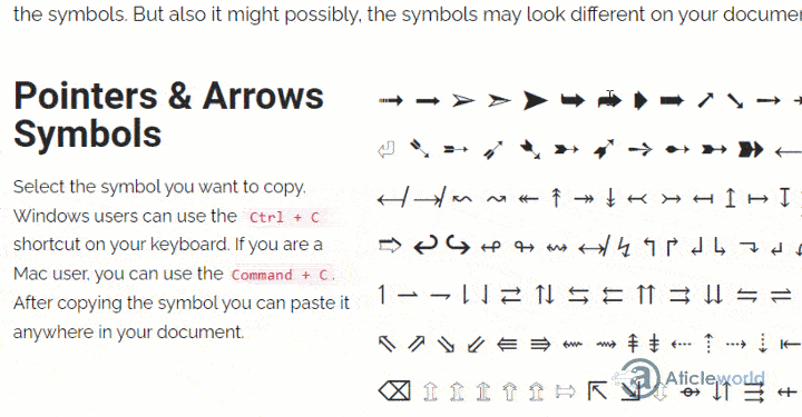 How to Copy Paste the unicode Symbol on document