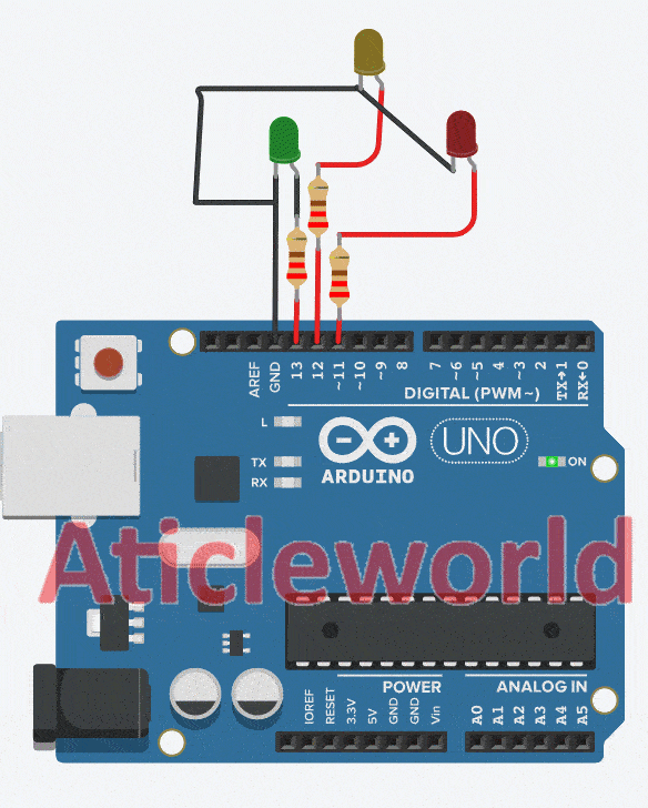 Arduino traffic light aticleworld