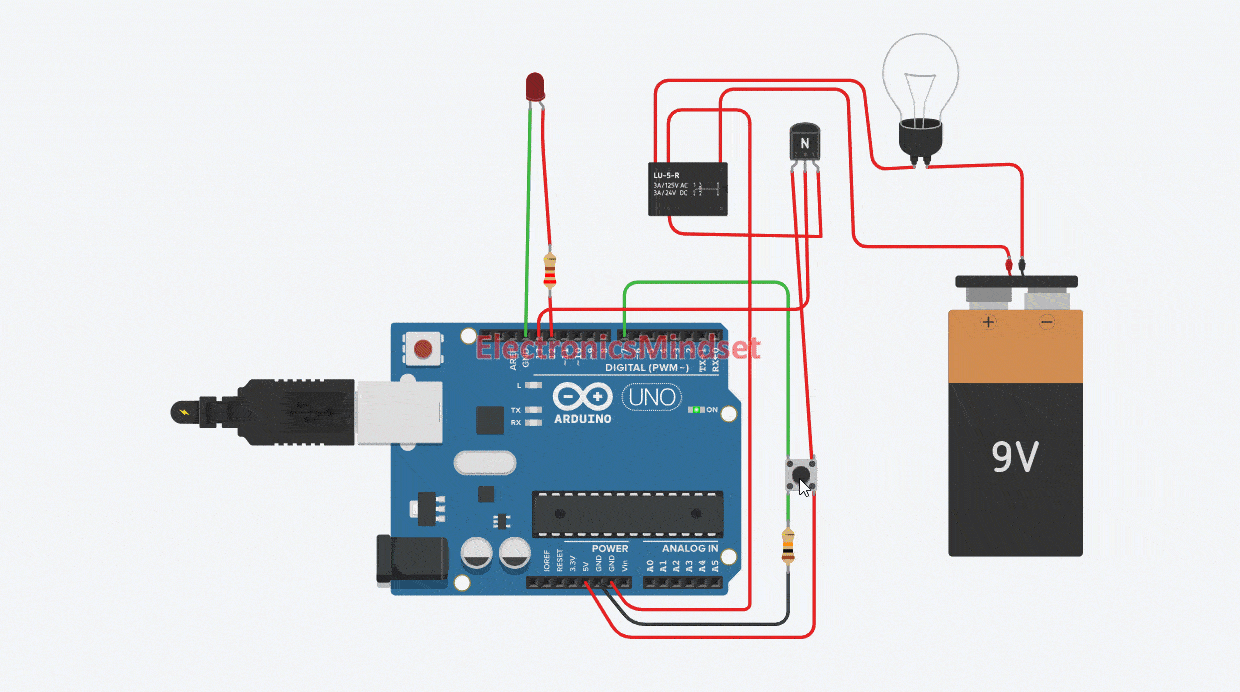 Relay Push Button Arduino